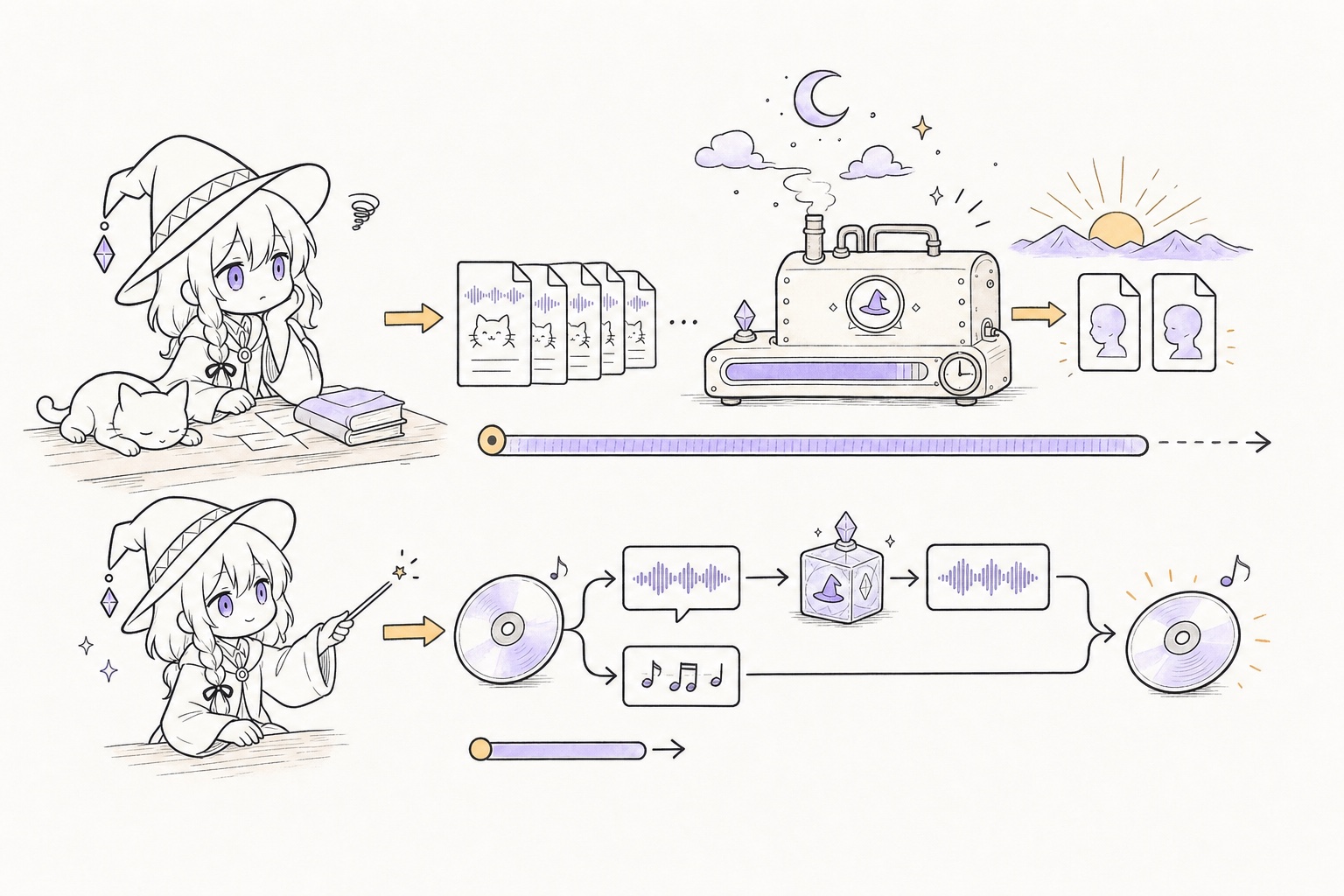 The avatar girl facing the long path of voice training while the route using an existing model is much shorter